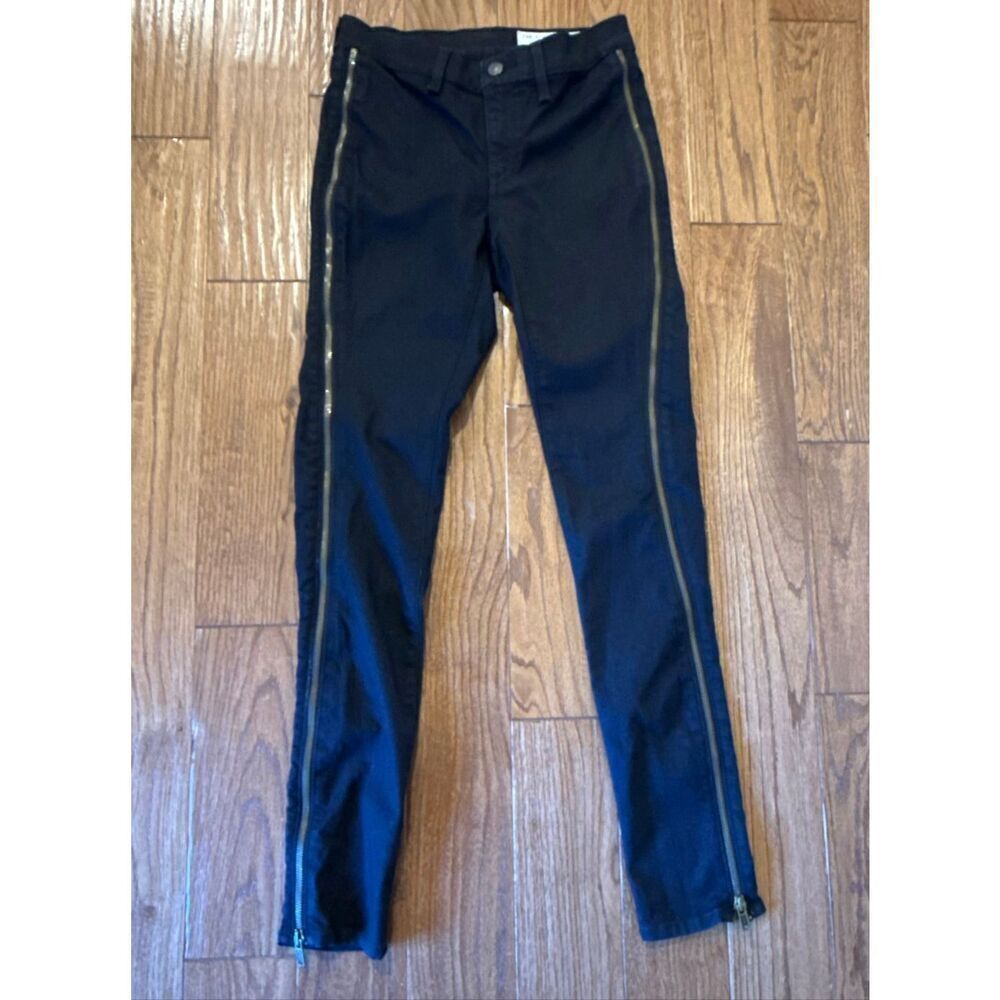 Rag & Boneโblack zip front skinny jeans 24 - Picture 3 of 11